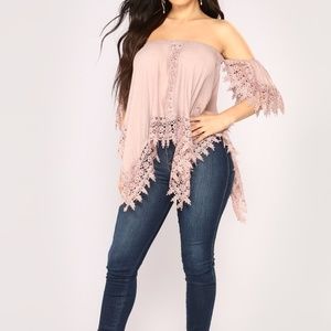 FashionNOVA Free Bird Off Shoulder Mauve Color Top